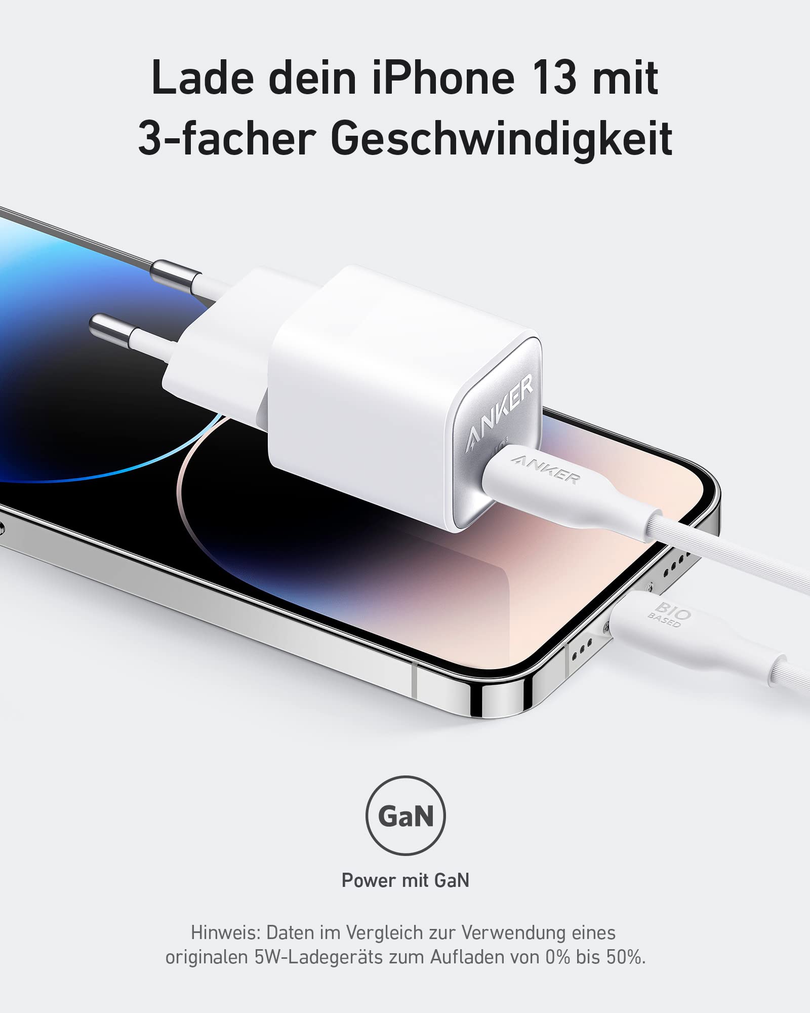 Anker 30W USB C Ladegerät, GaN 511 Nano 3, PIQ 3.0 PPS Schnellladegerät für iPhone 17/Pro/Pro Max/iPhone Air/16/15, Galaxy, Pixel 4/3, iPad (Ohne Ladekabel) 4