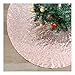 Glitter Tree Skirt 24 Inch Rose Gold Sequin Christmas Tree Skirt Embroidery Mats for Merry Christmas Party Christmas Tree Decoration (50 Inches, Rose Gold)