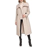 Kenneth Cole womens Textured Twill Wool Blend Coat