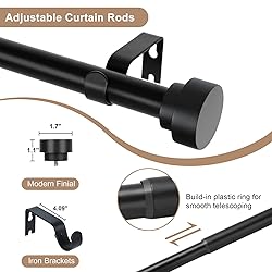 Black Curtain Rods for Windows 48 to 84