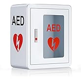 ZIPOWEY AED Cabinet, First Aid AED Defibrillator Wall Mounted Storage Cabinet, Metal Steel Plate Snap Lock, fits All Brands Cardiac Science for Public Places, 14 x 7.8 x 15.7 Inch