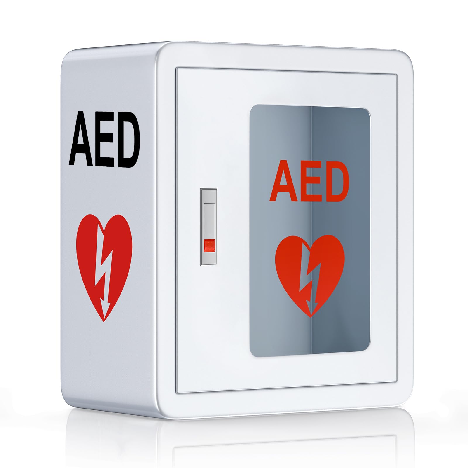 Photo 1 of ZIPOWEY AED Cabinet, First Aid AED Defibrillator Wall Mounted Storage Cabinet, Metal Steel Plate Snap Lock, fits All Brands Cardiac Science for Public Places, 14 x 7.8 x 15.7 Inch