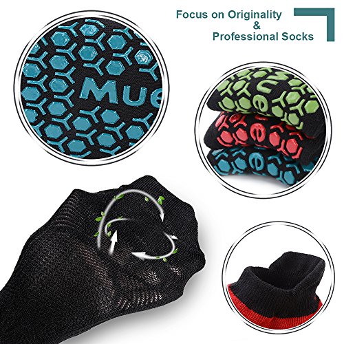 Muezna Men’s NonSlip Yoga Socks, AntiSkid Pilates, Barre, Bikram