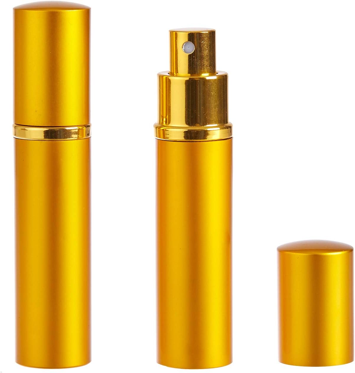 GRN Portable Metal Glass Refillable Perfume Fragrance Scent Essential Oil Blends Rose Water Atomizer Empty Spray Bottle 12ml Set of 2 Bottles