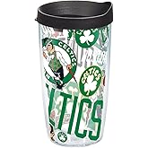 Tervis Plastic Made in USA Double Walled NBA Boston Celtics Insulated Tumbler Cup Keeps Drinks Cold & Hot, 16oz, All Over