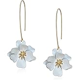Aishgjia Handmade Bohemian Metal Flower Dangle Drop Earrings Unique Tiered Petal Flower Earrings for Women