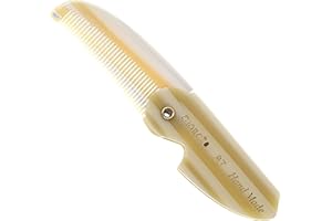 Giorgio G87 Folding Mustache and Beard Comb, Small Pocket Comb for Men Everyday Grooming and Hair Care. Handmade, Saw-cut and Hand Polished Styling Men's Folding Combs. Ivory 4.5 Inch