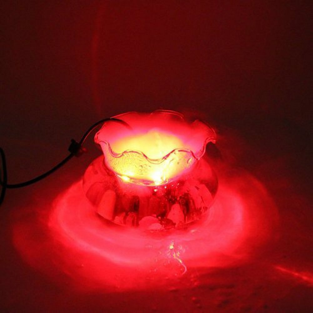 Fuloon 12 LED Multicolore Feux De Brouillard / Brumisateur / Diffuseur avec AC Adapteur pour Fontaine Aquarium