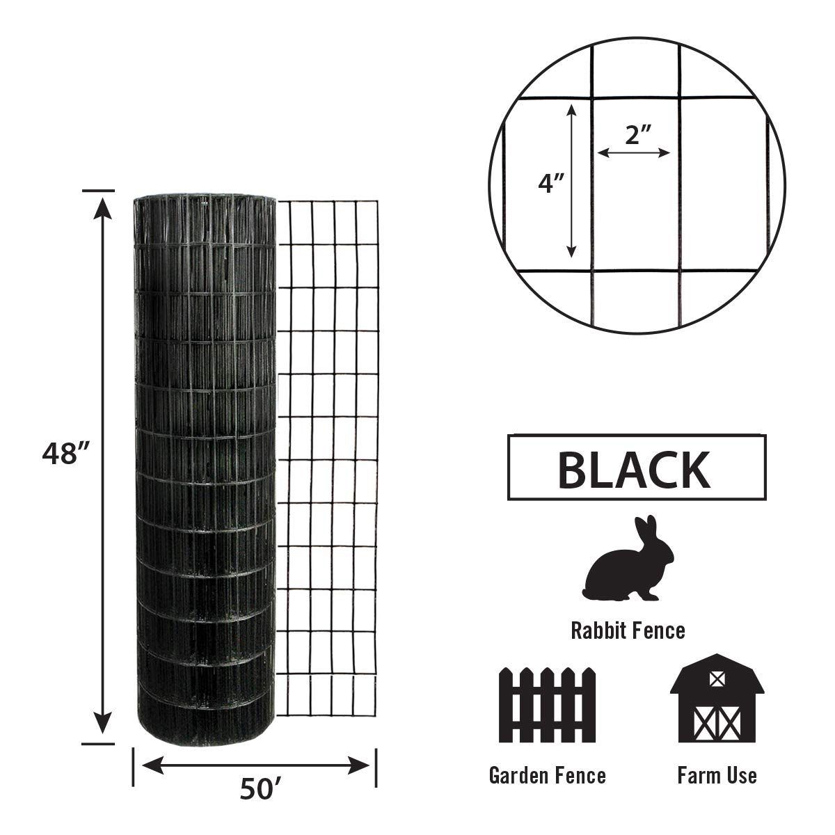 Garden Edging Patio Lawn Garden Garden Zone 24 Inches X 50 Feet 16 Gauge Green Vinyl Coated Garden Fence With 3 X 2 Inch Openings