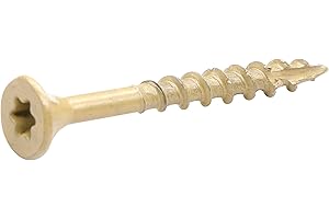 Deck Screws #8 x 1-5/8 Inch, 25 Pcs Carbon Steel Star Drive Wood Screws, Coarse Threads, Tan Coated, Corrosion Resistant Fast