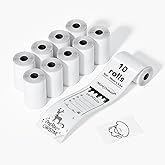 Markdomain 10 Rolls Mini Printer Thermal Paper White, Mini Printer Paper 53 x 28mm Self-Adhesive Thermal Paper, Compatible with Most Mini Thermal Pocket Bluetooth Receipt Printers Kids Instant Camera