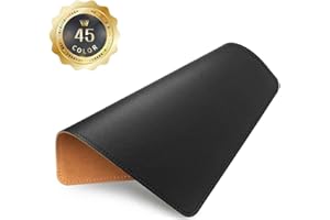 BESEZX Mouse Pad, PU Mouse Pad，Leather Mouse Pad with Stitched Edge Micro-Fiber Base with Non-Slip Waterproof，Mouse Pad for Computers，Laptop， 8x11Inch (Black)
