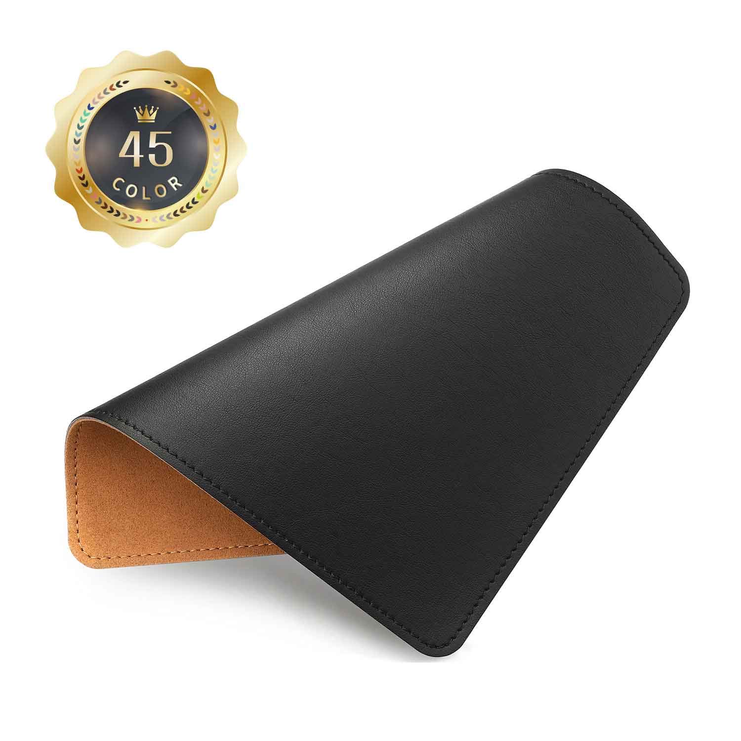 Photo 1 of Mouse Pad, PU Mouse Pad?Leather Mouse Pad with Stitched Edge Micro-Fiber Base with Non-Slip Waterproof?Mouse Pad for Computers?Laptop, 8x11Inch (Black)