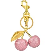 Santiccipa Cherry Keychain, Cherry Bag Charm, Bag Charm for Purses and Handbags,Gifts for Women