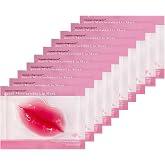 Adofect 30 Pieces Peach Moisturizing Collagen Lip Masks Crystal Lip Care Gel Pads Patches, Mouth &amp; Lips Age Defying Masques - Great for Anti-Chapped, Anti-Wrinkle, Plump Your Lips, Rose Red