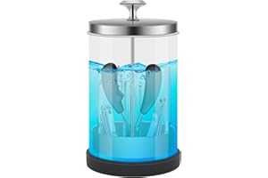 BARBERTOP Glass Sterilizing Jar – Disinfectant Container for Salon, Barber Shop (Medium-7” Tall x 4” Wide – 21 Fl Oz Capacity)