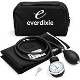 Dixie EMS Deluxe Aneroid Sphygmomanometer Blood Pressure Set W/Adult Cuff, Carrying Case and Calibration Tool - Black
