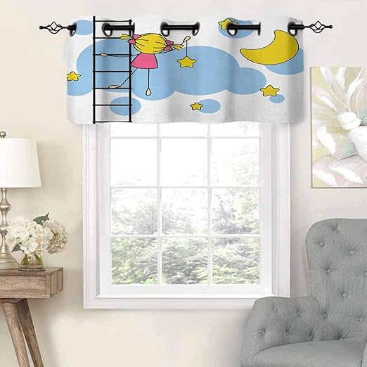 Hiiiman Kurze Vorhänge mit Ösen, elegante Paneele, niedliches Mädchen