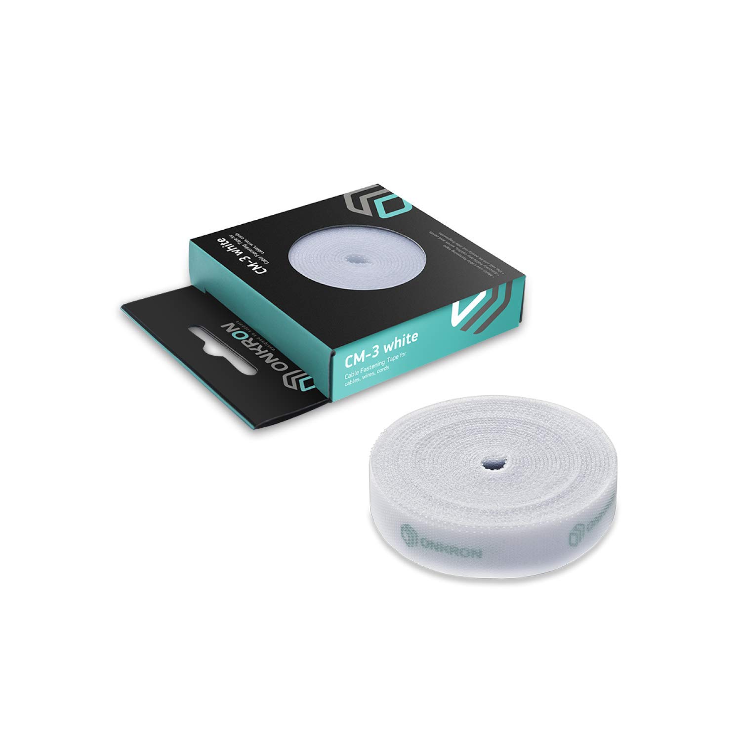 ONKRON Cable Fastening Tape Reusable Cable Straps Cable Ties Wire Organizer for Cords Cable Management 3m Width 15mm CM3 White