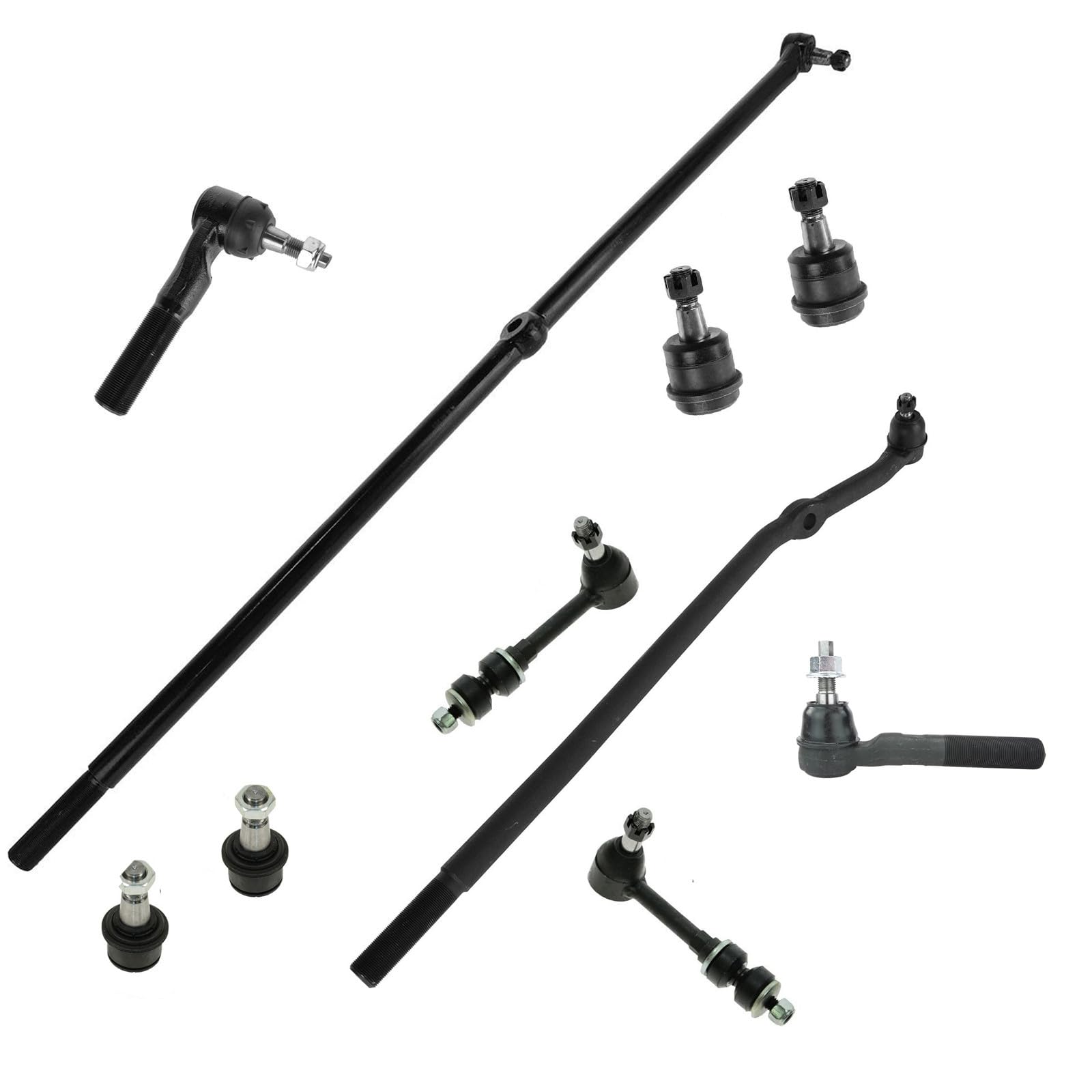 TRQ Front Steering & Suspension Kit Ball Joint Drag Link Sway Bar Stabilizer Link Tie Rod Compatible with 2000-2002 Dodge Ram 2500 Ram 3500