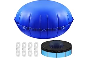Liengoron 5 ft Pool Pillows Winter Air Pillows for Above Ground Pools 0.4 mm Thick Winterizing Winter Closing Pillows Ice Equalizer Pillows Swimming Pool Closing Kits Included 4 x 16.5 ft Ropes,Round