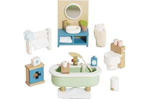 Le Toy Van - Daisylane Bathroom Premium Wooden Toys Dolls House Accessories |Playset For Doll House | Girls Dolls House Furniture Sets - Suitable For Ages 3+