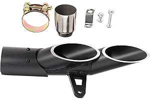 unrulysoul 38mm-51mm Slip on Exhaust Tips, 1.5-2" Motorcycle Muffler Tip Pipe with Dual Outlet for Kawasaki Ninja 400 Z650 ZX6R10R, for Honda CBR 500 300R, for Yamaha FZ1 250 300