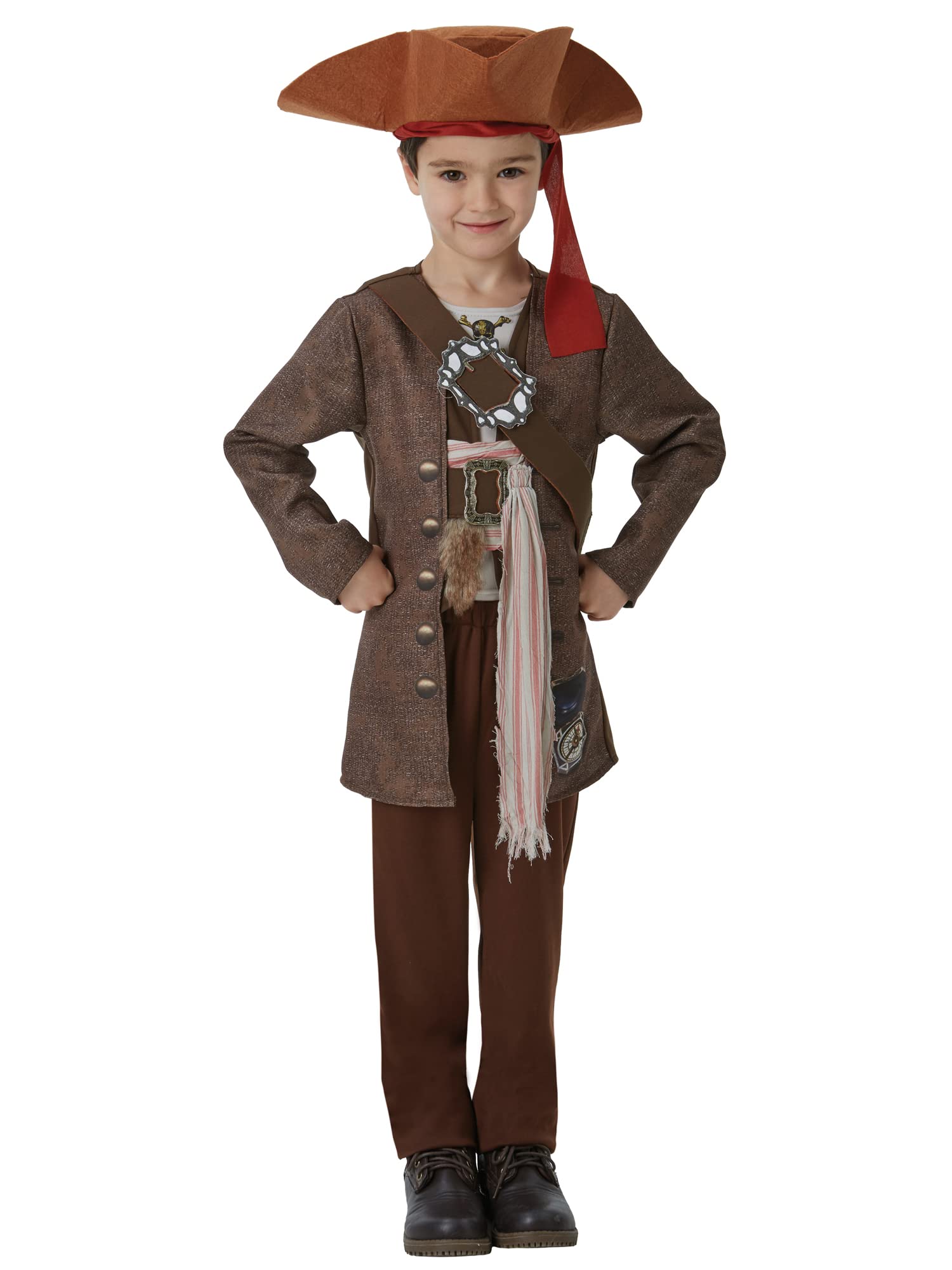 Official Rubies 630788M000 Medium Childs Boys Jack Sparrow Deluxe Costume Pirate Of The Caribbean