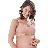 Mamaway Breezy Seamless Nursing Maternity Wireless Bra with Fixed Padding, Odorless, Stretchy for Pregnancy, Breastfeeding