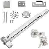 Push Bar Panic Exit Device with Handle, 31 Inch Aluminum Emergency Exit Door Hardware with 6 Keys, Commercial Emergency Door Lock Fits 31"-47" Wood &amp; Metal Doors, Left/Right Compatible
