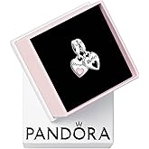 PANDORA Double Heart Split Dangle Charm - Compatible Moments - Jewelry for Women - Gift for Her Made with Sterling Silver & Enamel - With Gift Box