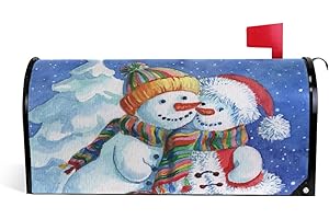 WOOR Snowman Merry Christmas Hello Winter Magnetic Mailbox Cover MailWraps Garden Yard Home Decor for Outside Standard Size-18"x 20.8"