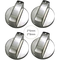 Hominas Herd Drehknöpfe 2-tlg - Universal Gasherd Knöpfe 6mm Silber Zinklegierung