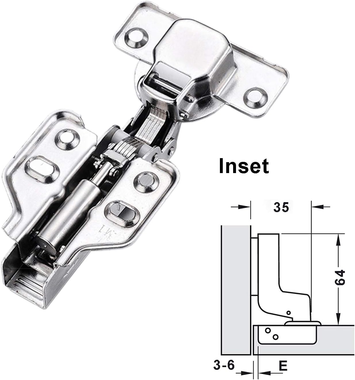 Frameless Door Hinges Inset Soft Close 30 Berta 110 Degree Clip