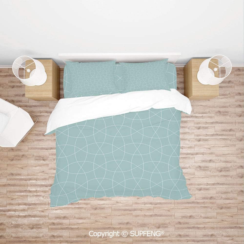 SCOXIXI 3D Duvet Cover Bedding Sets Traditional Arabic Tangled Lattice Pattern Oriental Eastern Ornament Decorative (Comforter Not Included) Soft, Breathable, Hypoallergenic, Fade Resistant