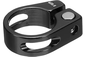 HARFINGTON Bike Seat Post Clamp 28.6mm Clip Aluminum Alloy Bicycle Locking Seat Post Ring with M4 Hex Screw for 25.4mm Bicycl