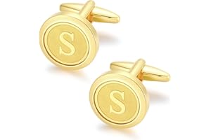 GWD Initial Cufflinks for Men Classic Cuff links Mens Letter Shirts CuffLinks Wedding Gift
