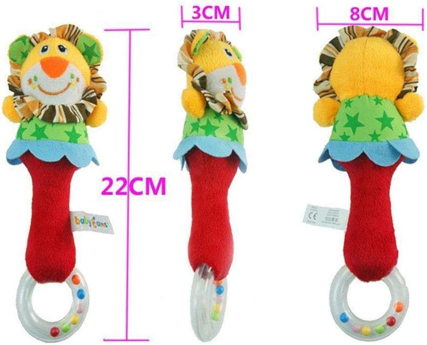 CHAFIN Baby Soft Rattles Shaker , Infant Developmental Hand Grip Baby Toys , Cute Stuffed Animal with Sound for 3 6 9 12 Months and Newborn Gift(2 Pack): Toys & Games