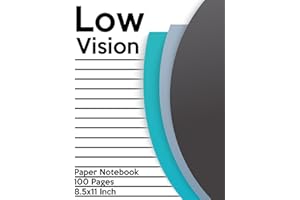 Low Vision Paper Notebook: Bold Line White Paper For Low Vision,Visually Impaired,Great for Students,Work,Writers,School,Note