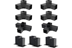 Grehitk Pergola Kit, Pergola Brackets 3-Way Brackets and 4-Way Brackets Post Base Kit for Woodworks DIY, Wooden Beams for Gazebos, Patio Pergolas, Log Cabin Outdoor Pergola Hardware for 4x4 Lumber