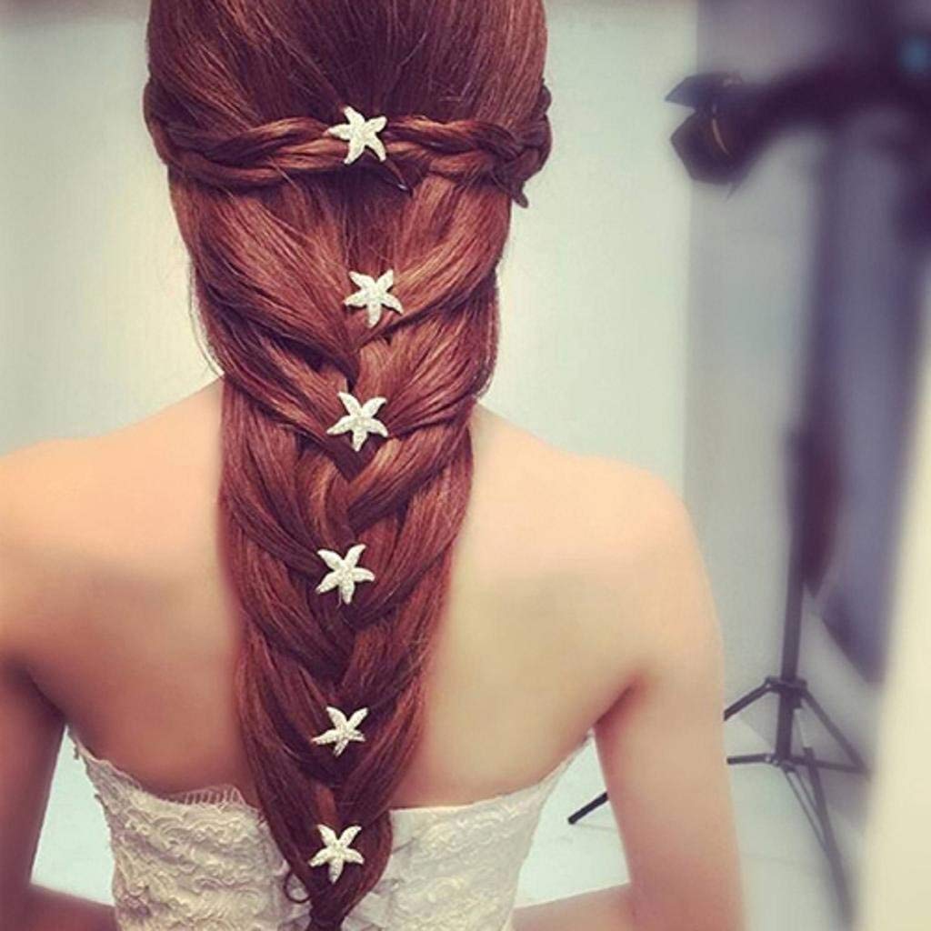 6 Pcs Starfish U Shape Braid Headwear Wedding Party Hairpin Hair