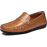HEEZ Men's Loafers Slip On Dress Shoes Penny Loafers Leather Casual Driving Boat Shoes for Men