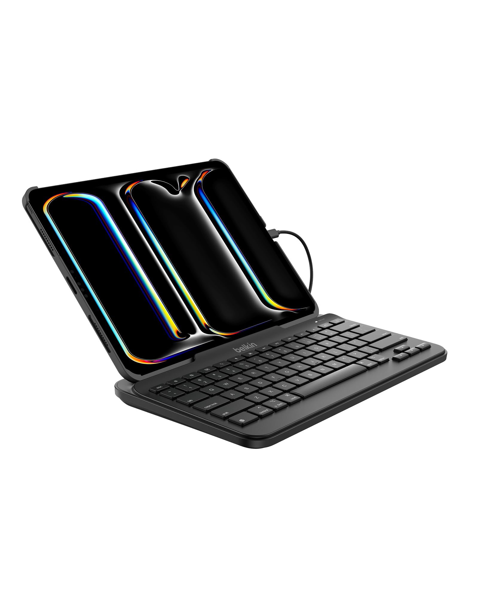 Belkin B2B130 Teclado para tableta con cable, soporte y conector Lightning para iPad