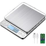 KUBEI Upgraded Large Range Small Kitchen Scale 1kg/0.01g, USB Charging Mini Food Electronic Scale, High Accuracy Cooking Scal