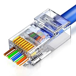 ZOERAX 50-Pack RJ45 Cat6 Pass Through Connector