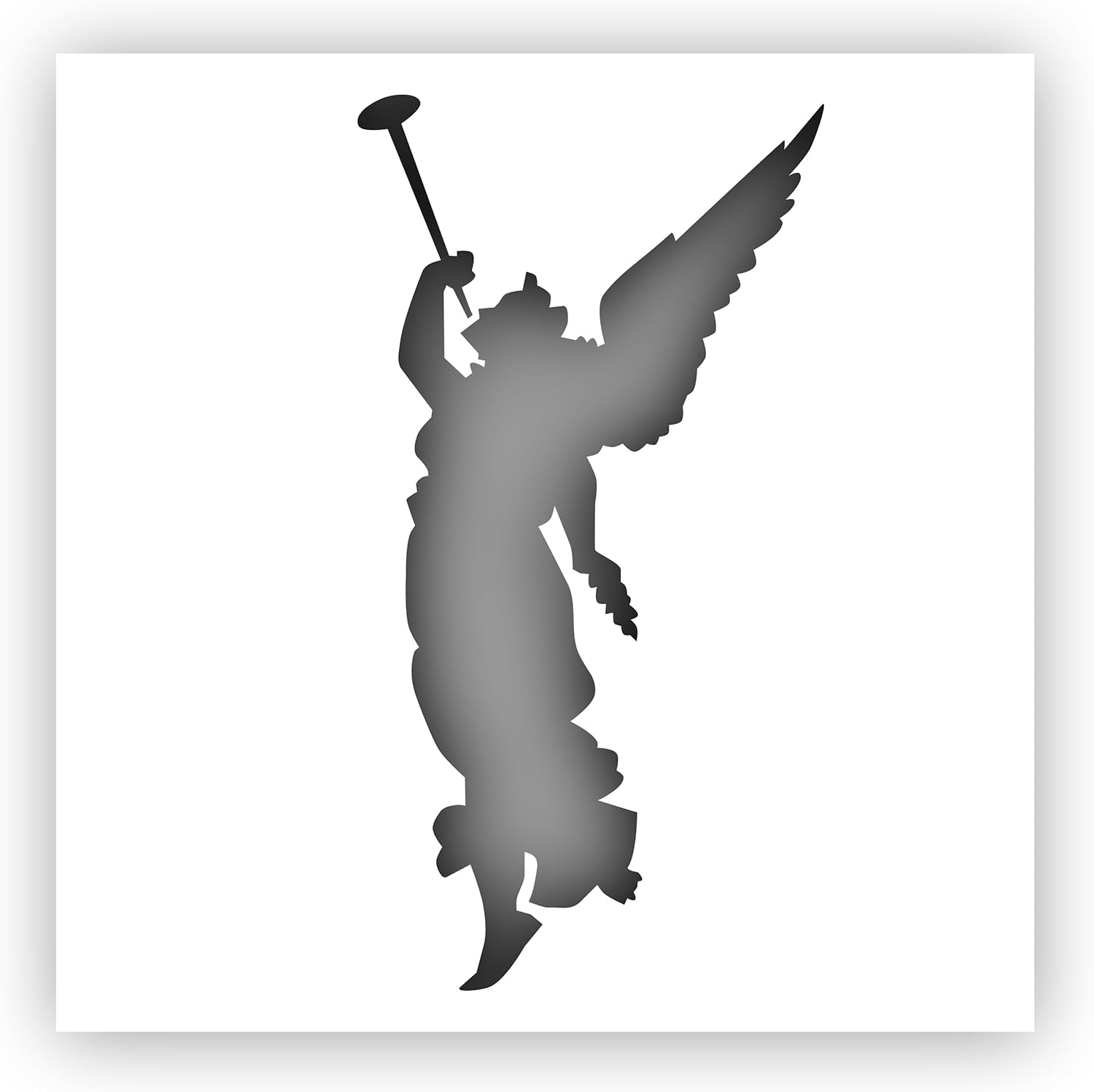 Mixed Media - Angel with Trumpet Stencil - Choose a Size (12