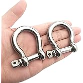 2 Pcs 3/8 Inch Screw Pin Anchor Shackle, MYYZMY 304 Stainless Steel Shackles for Chains Wirerope, 10 mm