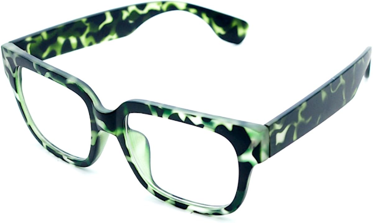 Freese 伊達メガネ メンズ デザイナーズ ファッション伊達眼鏡 ウェリントン 黒縁 ビッグフレーム カジュアル 福岡発のアイウェアブランド Freese マーブルグリーン ファッション眼鏡 通販 Amazon