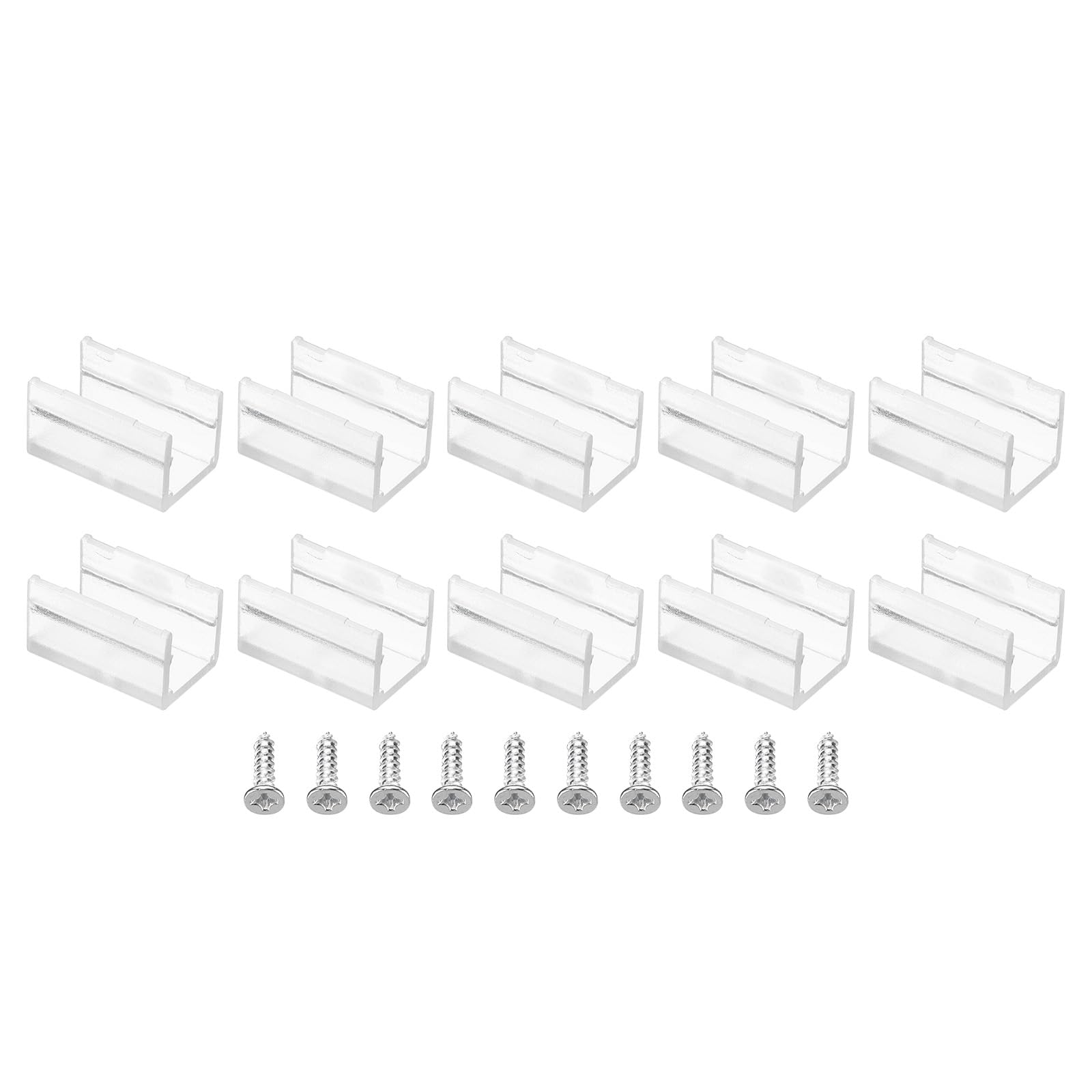 PATIKIL LED Strip Light Clips, 40 Pack Mounting Bracket Fixing Clips Plastic Clamp Holder with Screws for 11.5mm-12.4mm Neon RGB Light Cable Ribbon 25mm Clear — image 1