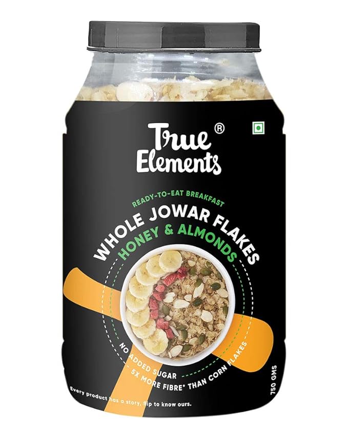 True Elements Jowar Flakes 750g Millet Flakes, Flakes for Breakfast